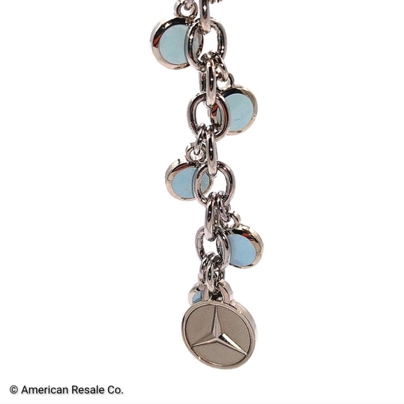 Genuine Mercedes Benz Multi Charm Fob Keychain Fob Purse Charm Silver and Blue - Picture 3 of 5
